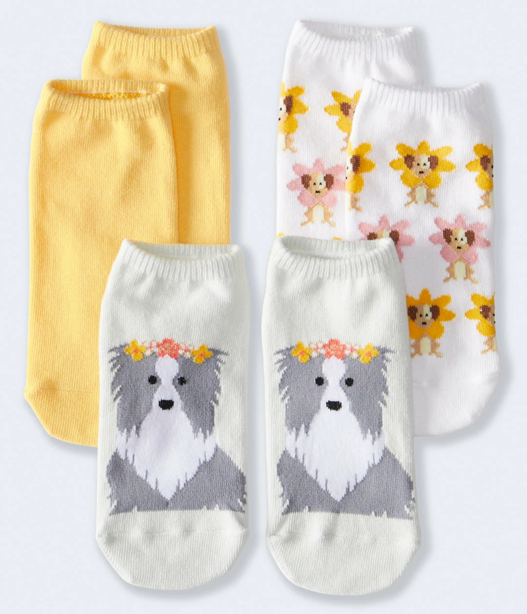 Aeropostale Women's Floral Collie Ankle Sock 3-Pack