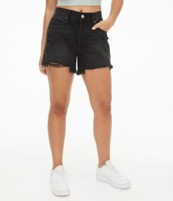 Aeropostale Women's '90S Super High-Rise Denim Cutoff Shorts