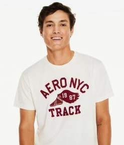 Aeropostale Men's Nyc Track Appliquac Graphic Tee