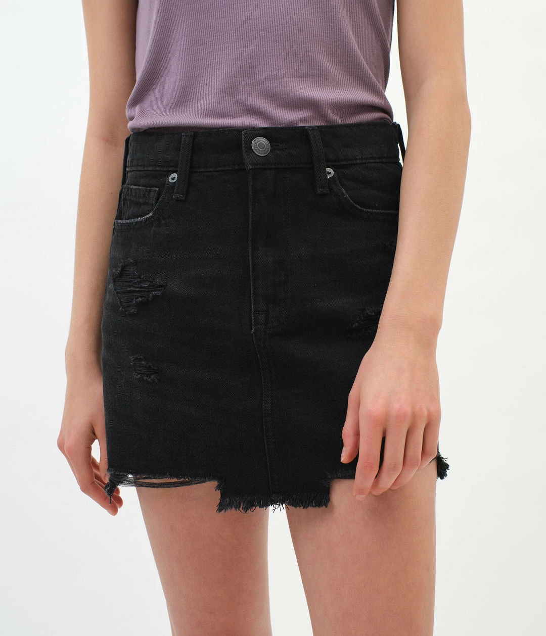 Aeropostale Womens Real Denim High-Rise Mini Skirt - Image 3