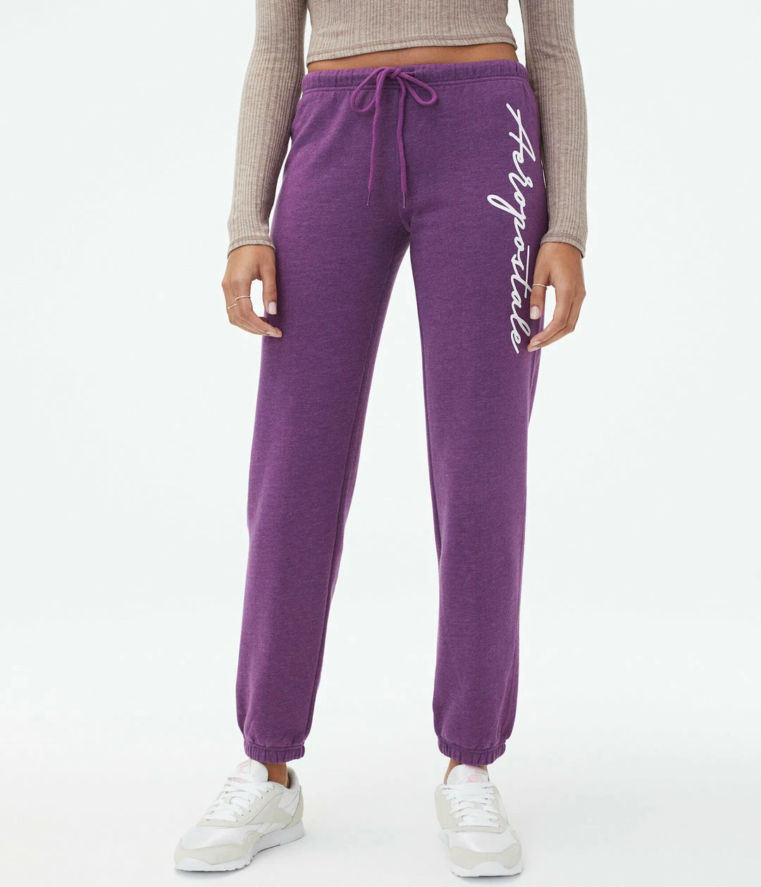 Aeropostale Women's Script Logo Cinched Sweatpants - Image 9