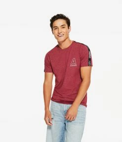 Aeropostale Men's Logo Sleeve Tape Stretch Graphic Tee