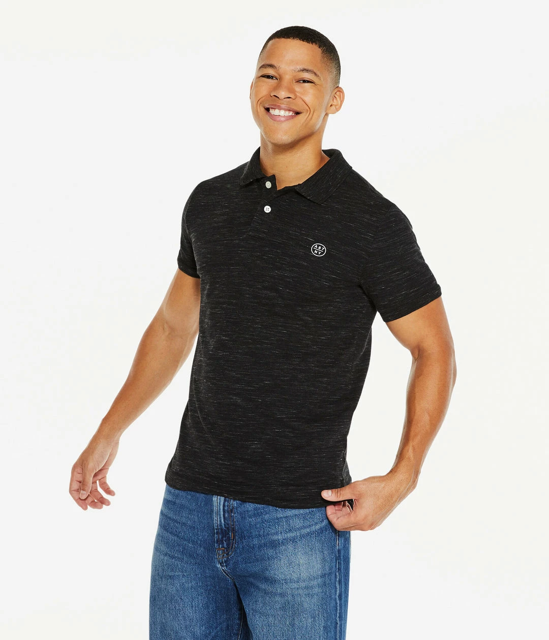 Aeropostale Men's A87 Ny Streaky Stretch Pique Polo Blue - Image 4