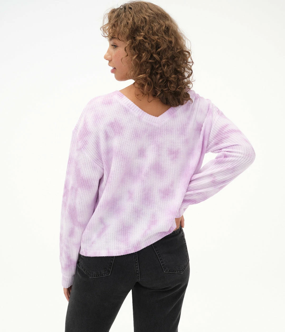 Aeropostale Women's Long Sleeve Cozy Tie-Dye Waffle Tee - Image 4