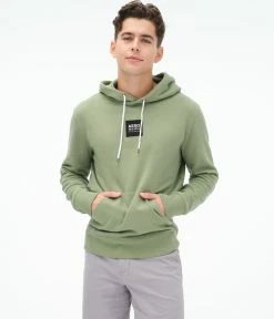 Aeropostale Men's Box Logo Pullover Hoodie