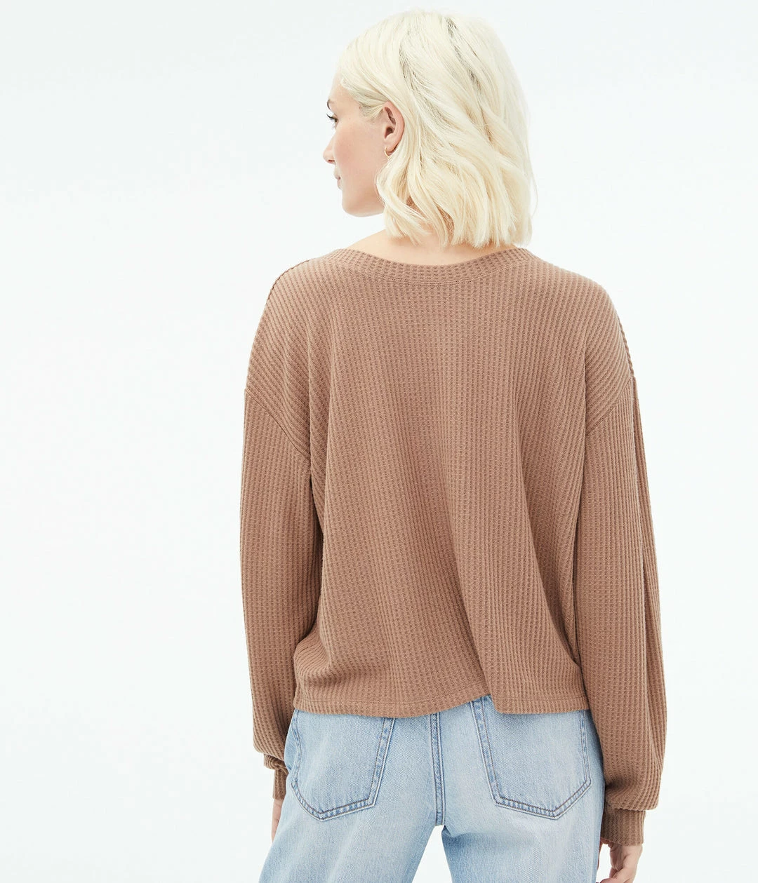 Aeropostale Women's Long Sleeve Cozy Waffle Tee - Image 4