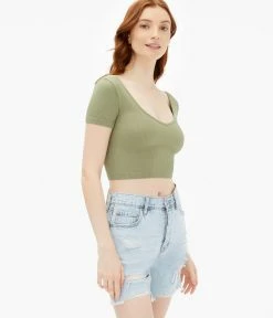 Aeropostale Women's Wear 3 Ways Cropped Tee