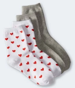 Aeropostale Women's Hearts & Heathered Crew Sock 2-Pack***