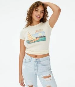 Aeropostale Women's Key West Sailboat Graphic Tee