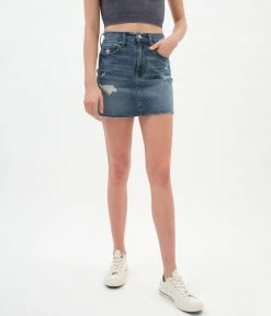 Aeropostale Women's Real Denim High-Rise Mini Skirt
