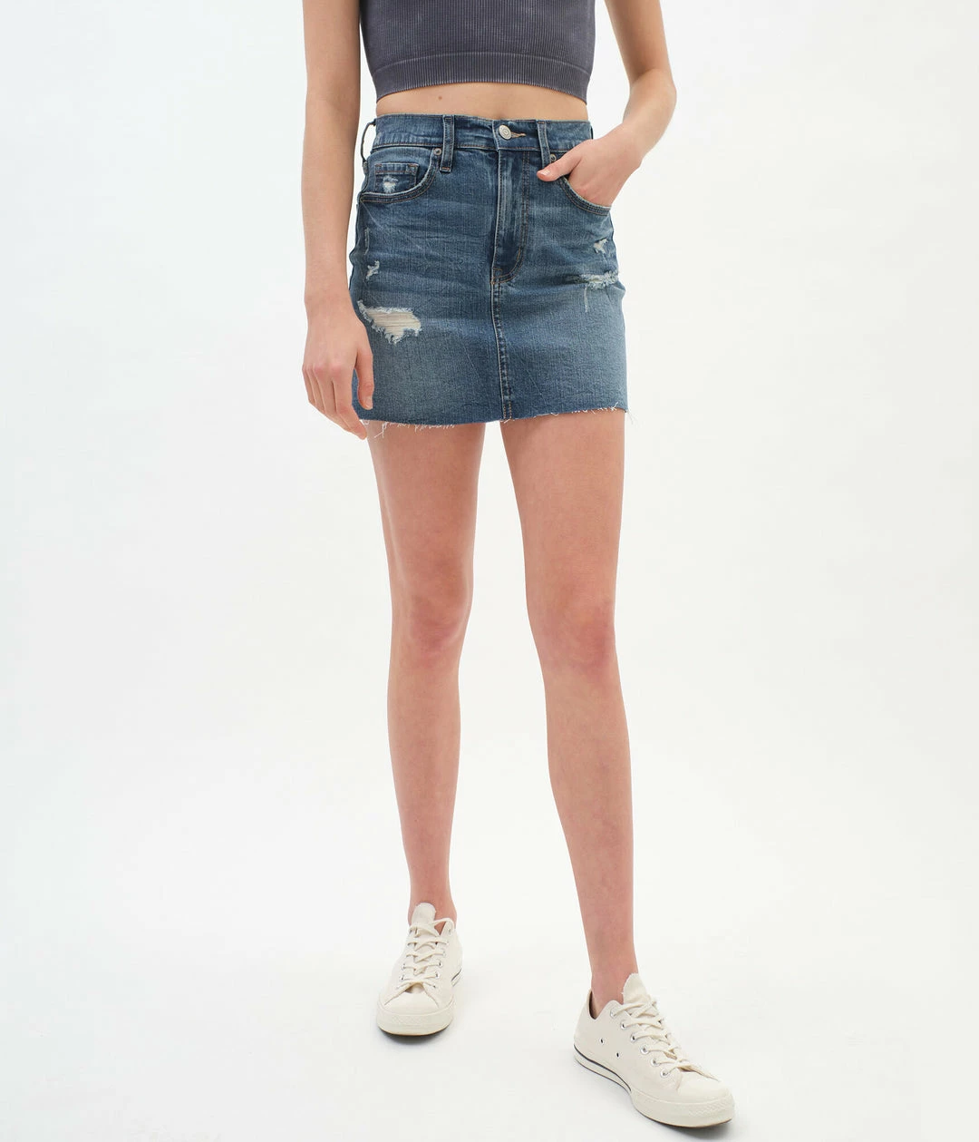 Aeropostale Women's Real Denim High-Rise Mini Skirt