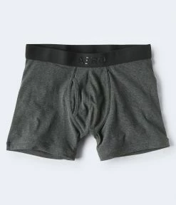 Aeropostale Mens Men's Solid Logo Knit Boxer Briefs Black