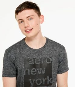Aeropostale Mens Men's New York Square Graphic Tee Black