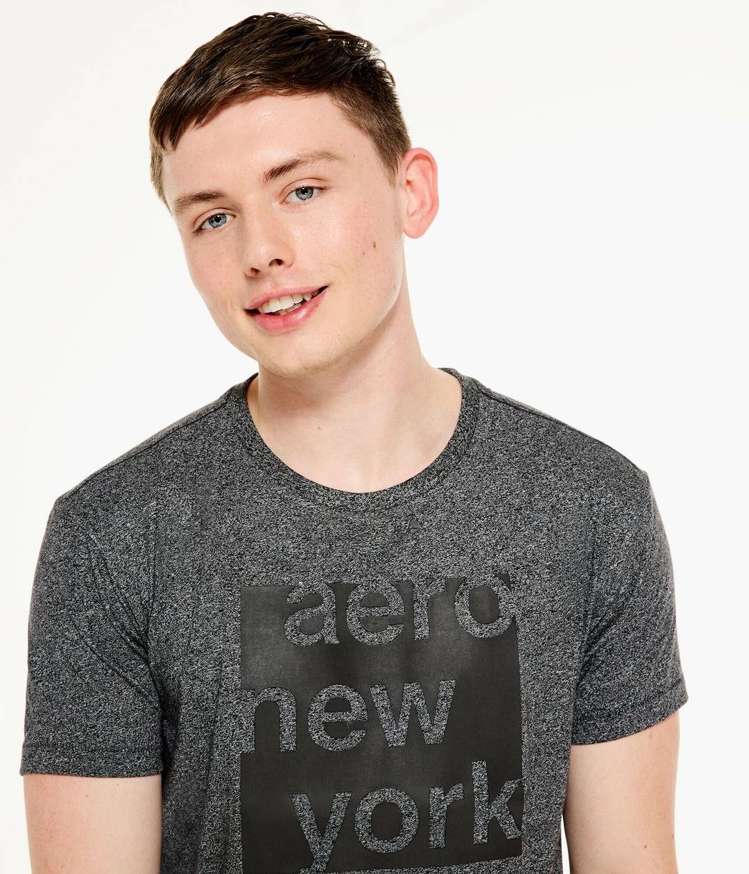Aeropostale Mens Men's New York Square Graphic Tee Black