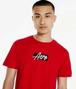 Aeropostale Men's Script Box Logo Graphic Tee***