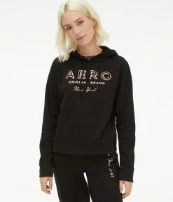 Aeropostale Women's Original Brand Foil Pullover Hoodie