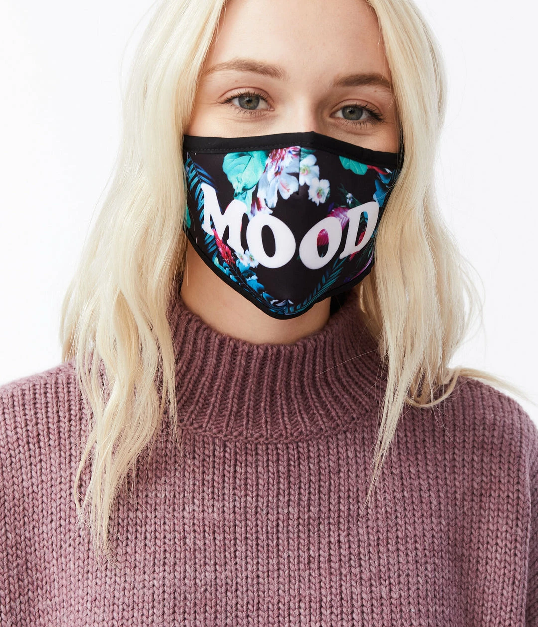 Aeropostale Women's Floral Mood & Solid Face Mask 2-Pack - Image 2