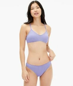 Aeropostale Women's Ribbed Crossback V-Neck Bikini Top