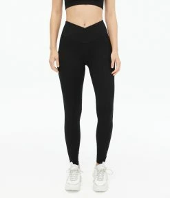 Aeropostale Women's Ribbed High-Rise Crossover Leggings