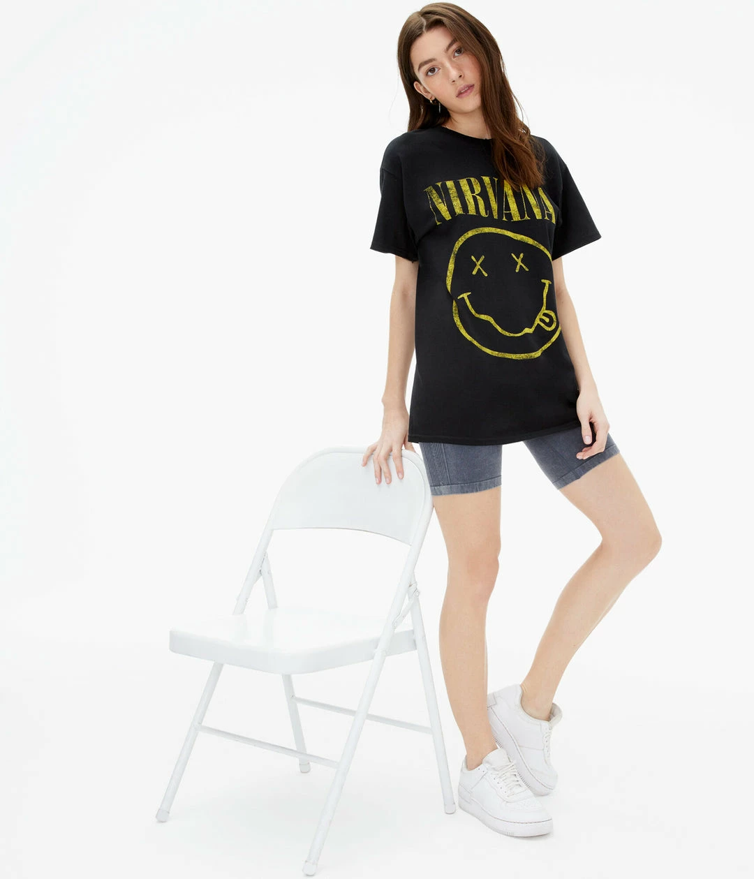 Aeropostale Women's Nirvana Smiley Face Boyfriend Graphic Tee - Image 2