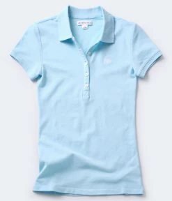 Aeropostale Womens Solid A87 Pique Polo