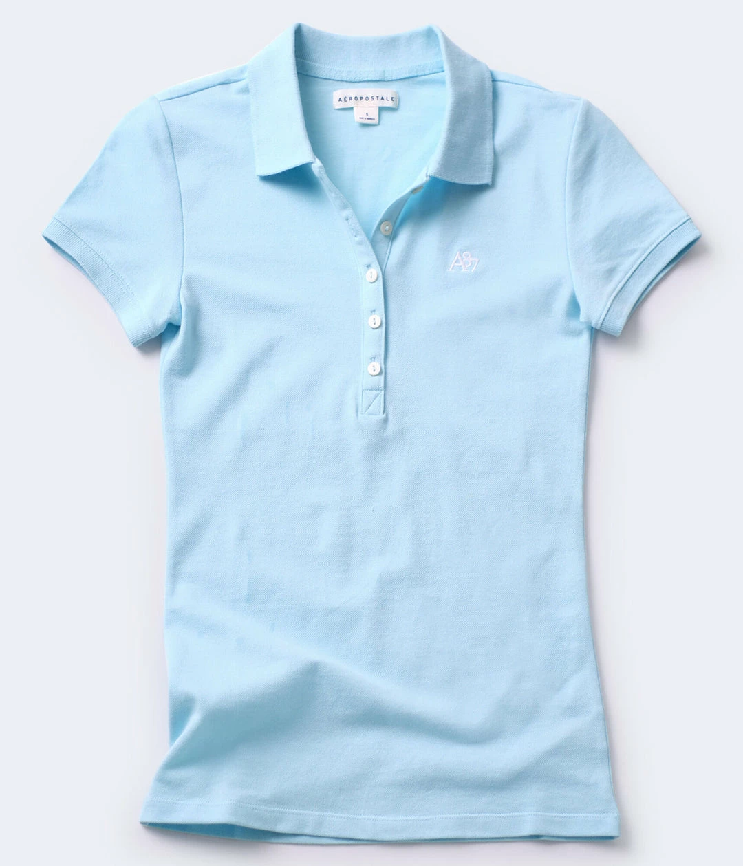 Aeropostale Womens Solid A87 Pique Polo