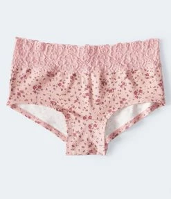 Aeropostale Women's Floral Lace-Trim Boyshort