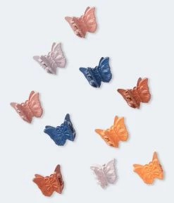 Aeropostale Women's Matte Butterfly Mini Claw Hair Clip 10-Pack