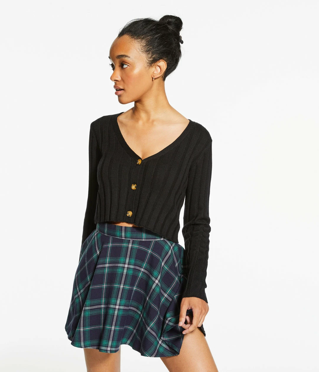 Aeropostale Women's Ribbed V-Neck Cardigan