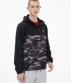Aeropostale Men's Camo Colorblocked Anorak Jacket