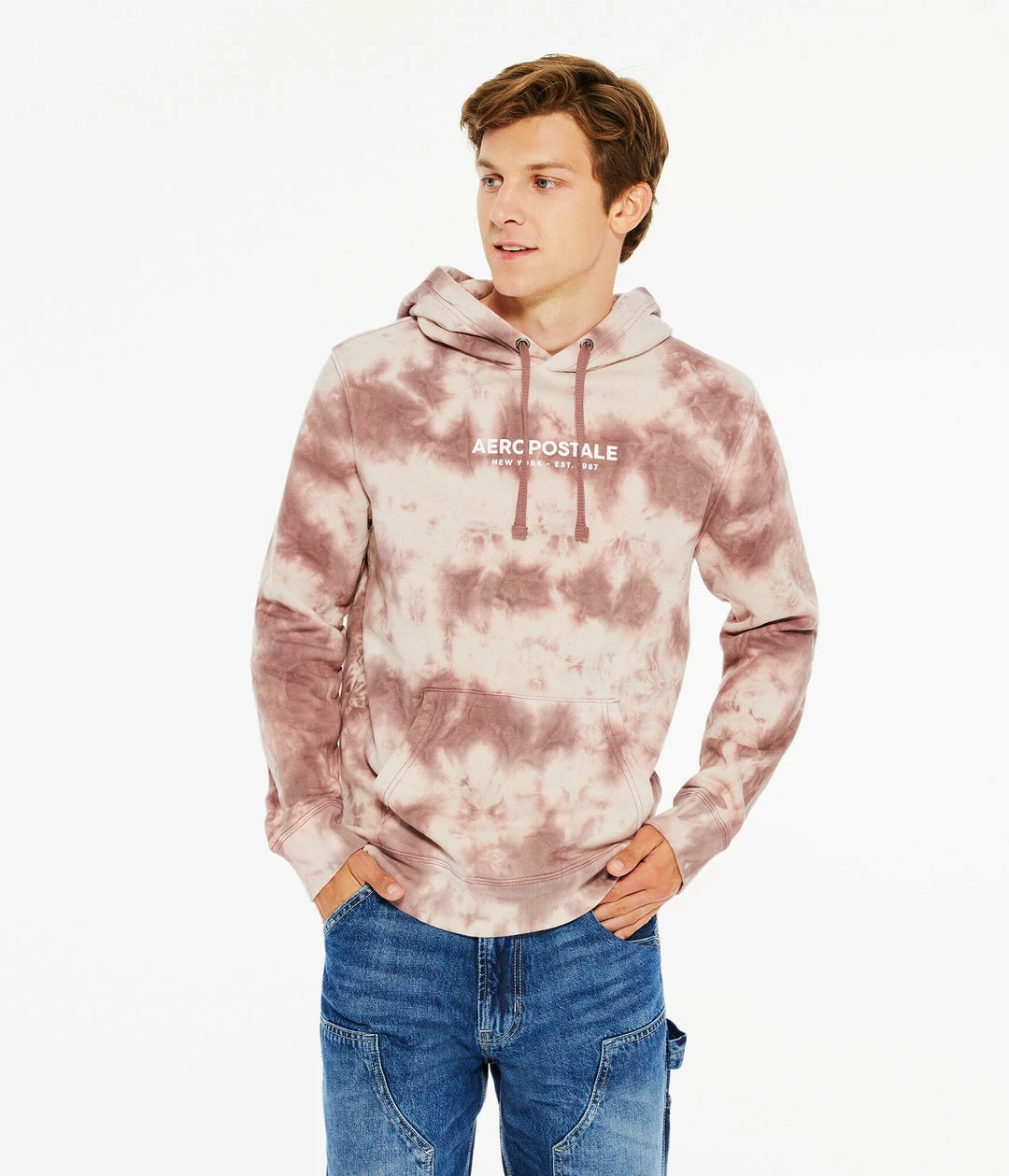 Aeropostale Men's Logo Tie-Dye Pullover Hoodie - Image 3