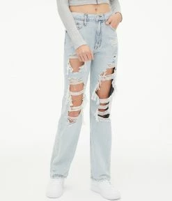 Aeropostale Women's Premium Air '90S Super High-Rise Baggy Jean