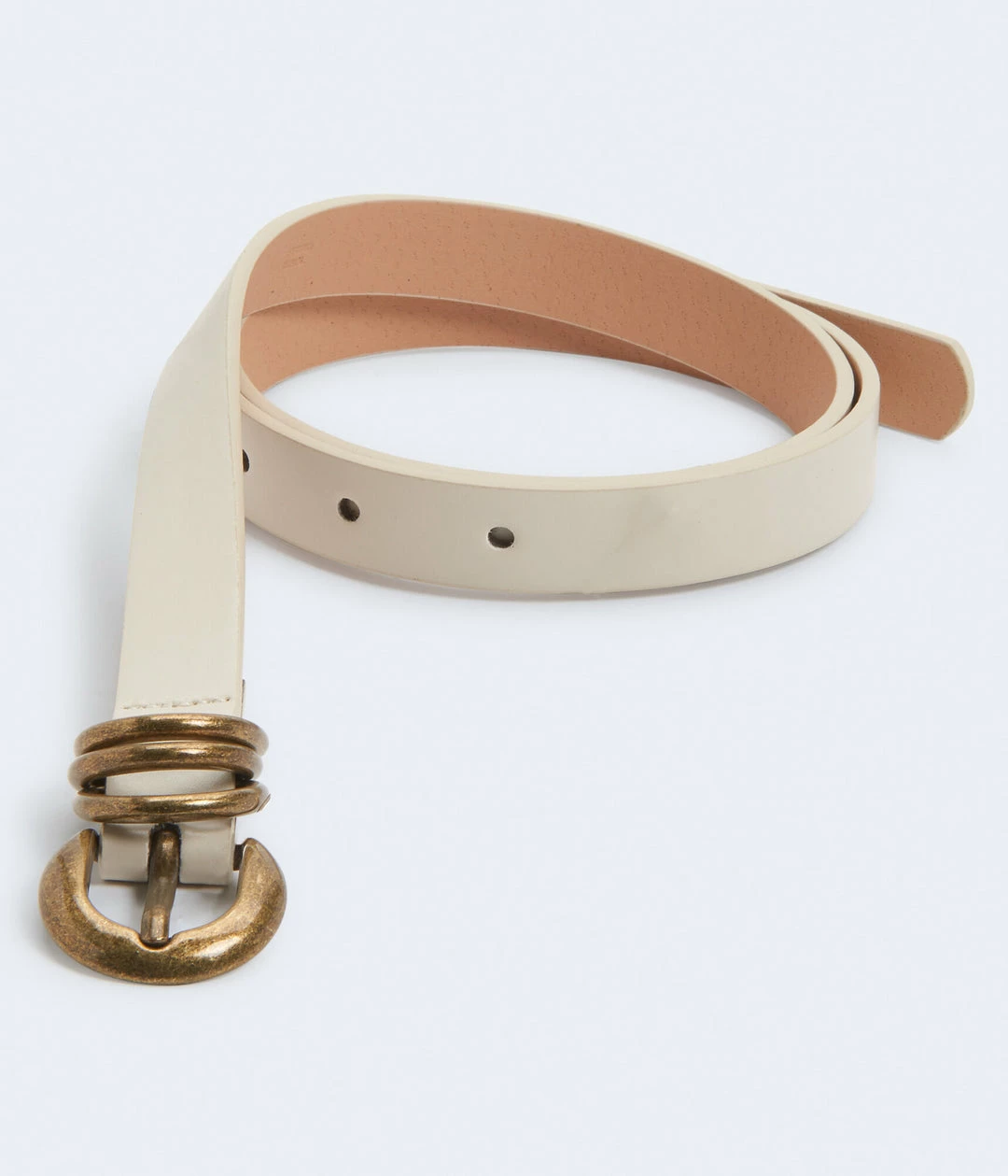 Aeropostale Women's Faux Leather Triple-Loop Skinny Belt