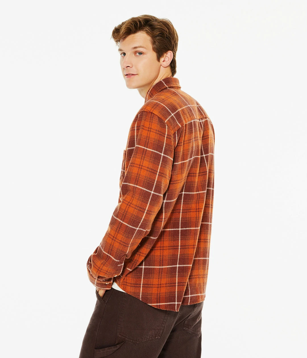 Aeropostale Men's Long Sleeve Relaxed Washed Plaid Flannel Button-Down Shirt - Image 4