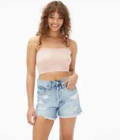Aeropostale Women's Seriously Soft Daisy Acid Wash Seamless Cropped Tank