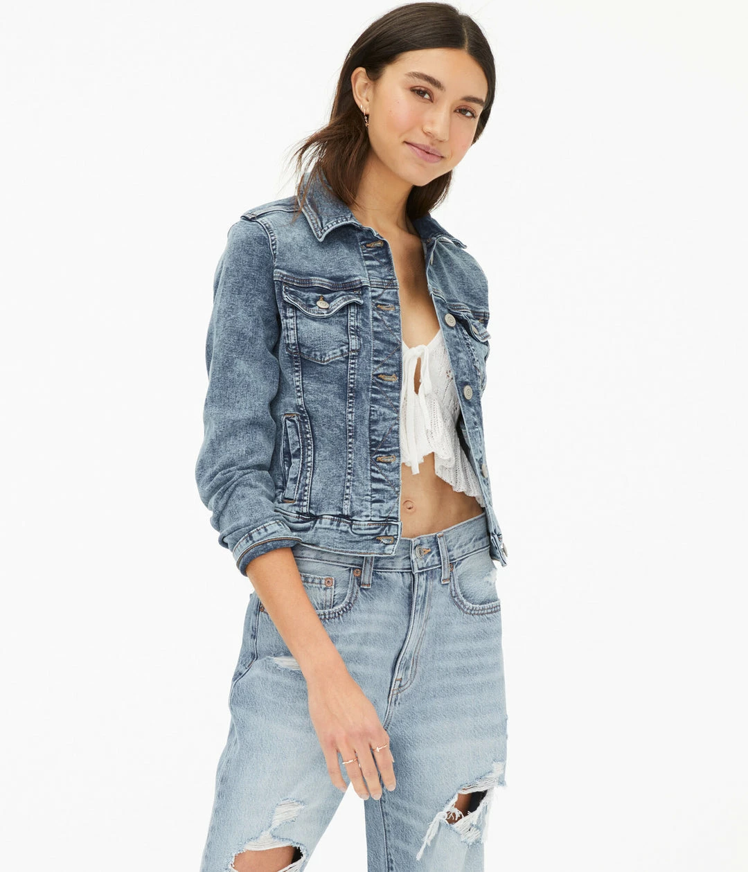 Aeropostale Women's Seriously Stretchy Denim Jacket