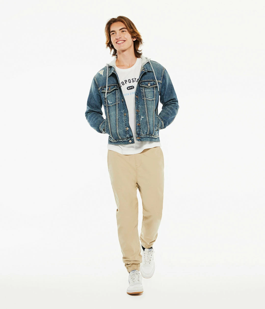 Aeropostale Men's Hooded Denim Trucker Jacket - Image 3