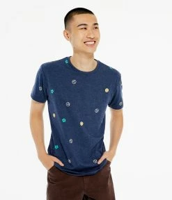 Aeropostale Men's Peace Floral Smiley Graphic Tee
