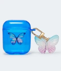 Aeropostale Women's Butterfly Charm Earbud Case