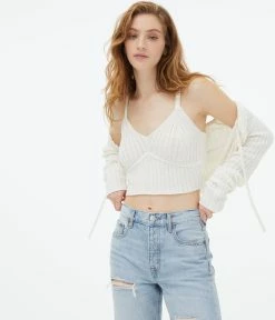 Aeropostale Women's Ribbed Cropped Sweater Tank