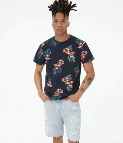 Aeropostale Men's Tropical Flower Graphic Tee
