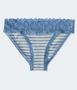 Aeropostale Women's Striped Lace-Trim Bikini