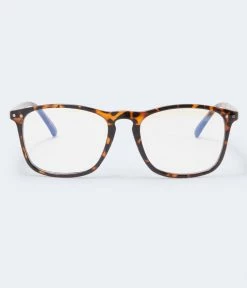 Aeropostale Men's Rounded Tortoiseshell Blue Light Glasses