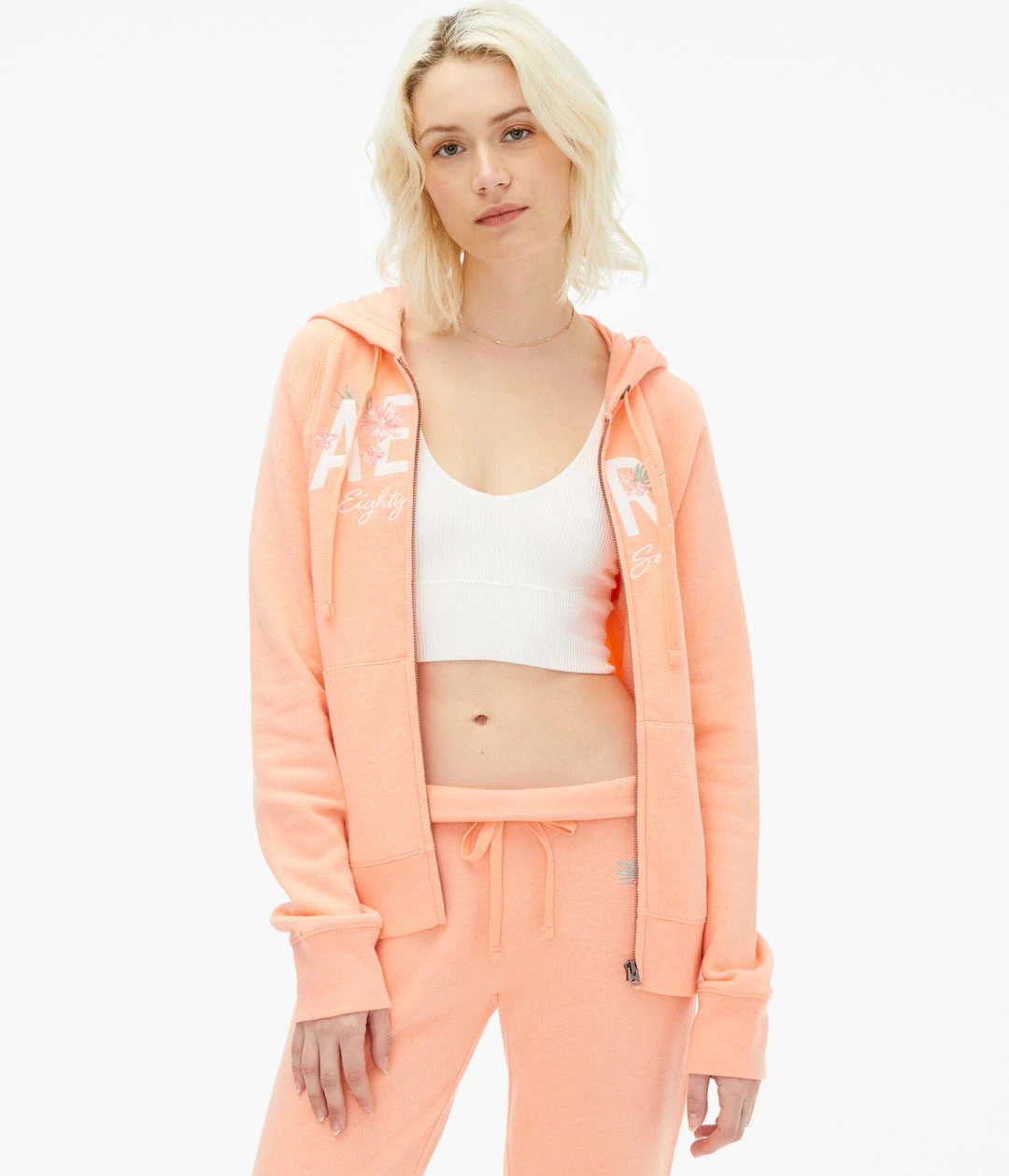 Aeropostale Women's Eighty-Seven Tropical Flower Full-Zip Hoodie - Image 2