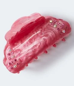 Aeropostale Women's Rhinestone Scalloped Claw Hair Clip