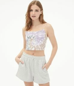 Aeropostale Women's Seriously Soft Tie-Dye Cropped Bungee Cami