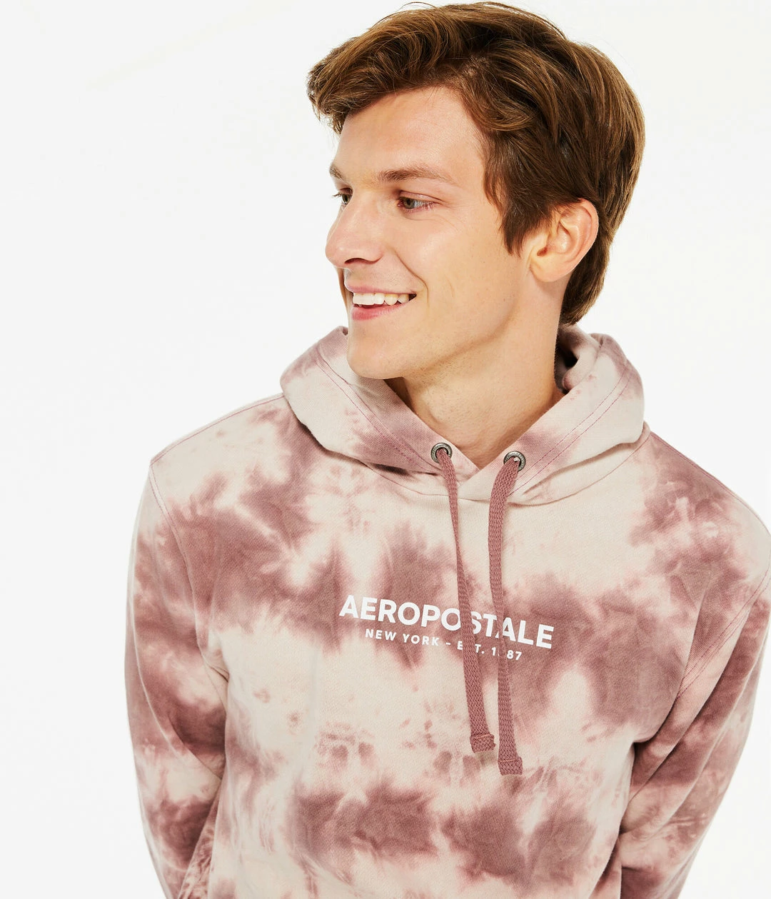 Aeropostale Men's Logo Tie-Dye Pullover Hoodie