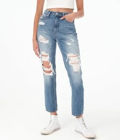 Aeropostale Women's High-Rise Mom Jean