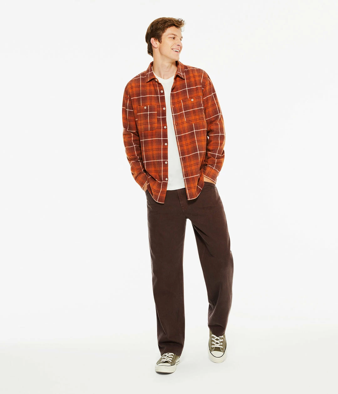 Aeropostale Men's Long Sleeve Relaxed Washed Plaid Flannel Button-Down Shirt - Image 2