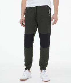 Aeropostale Men's Air Softspun Tech Fleece Mixed Media Jogger Sweatpants